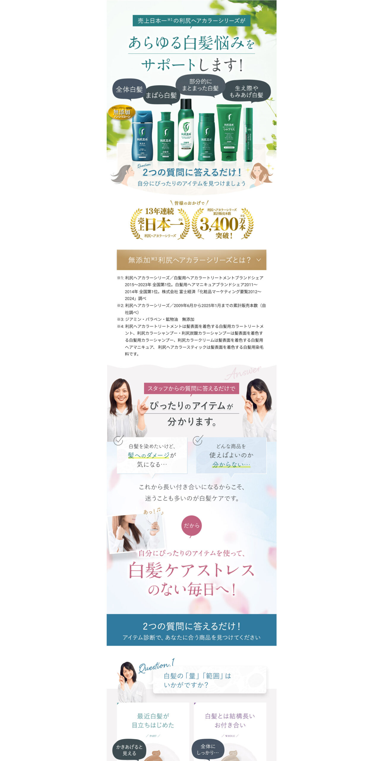 自然派clubサスティ公式通販サイト内 おすすめ商品診断LP